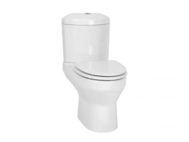Origami White Dual Top Flush Toilet Suite - Incl. Seat