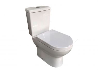 EKOS Georgia White Large Top Flush Toilet Suite