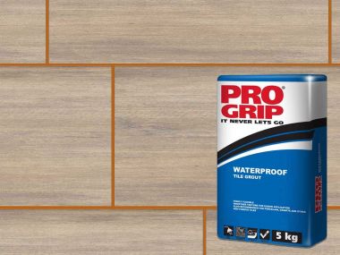 Pro Grip Light Brown Waterproof Tile Grout - 5Kgs