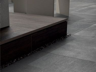 Sand Stone Very Dark Grey Ceramic Floor Tile - 600 x 600mm