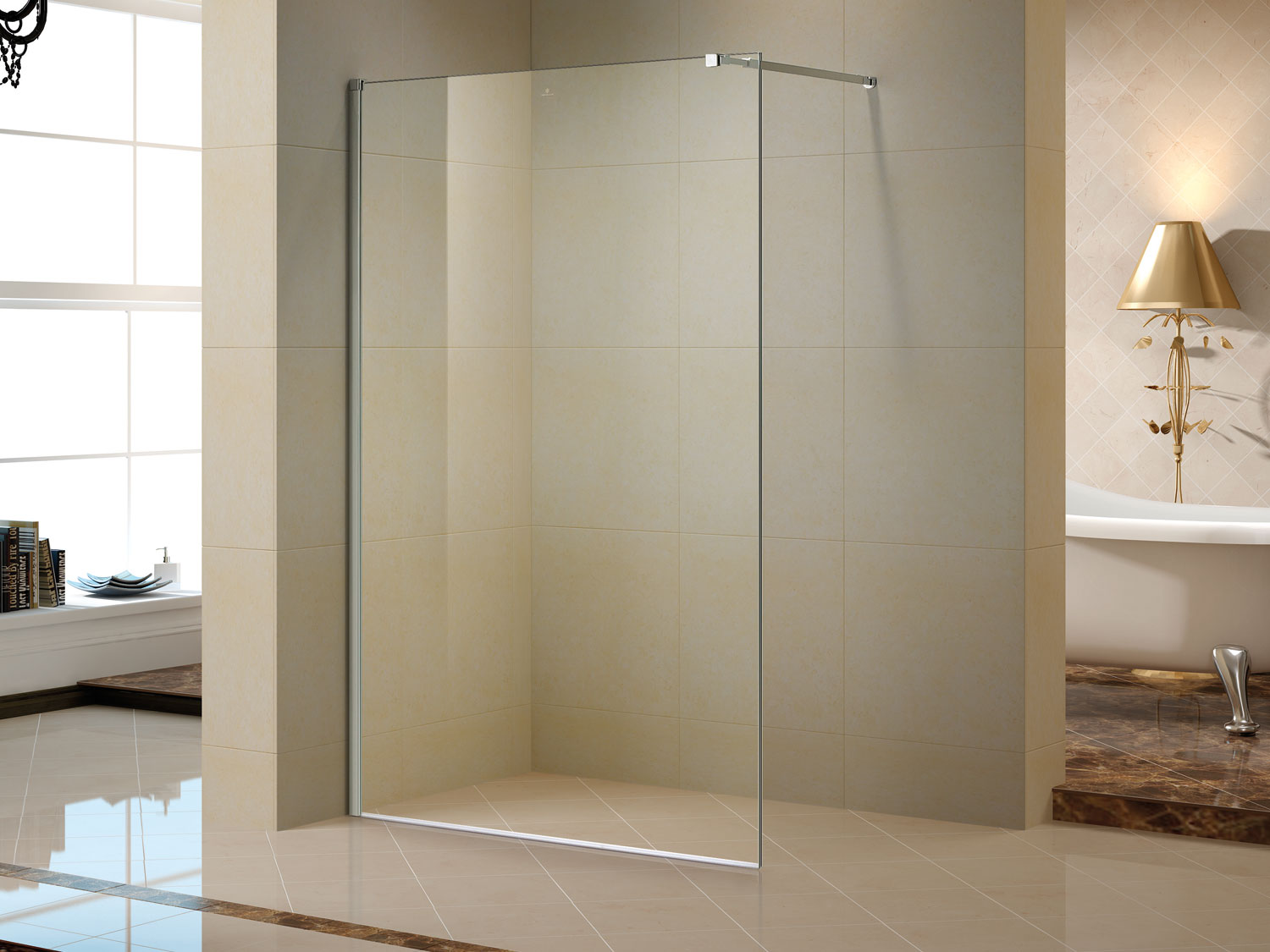 This walk-in shower screen 1000mm 